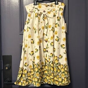 HER Destiny Skirt Paperbag Style Lemons Flowy Lightweight Pockets Large